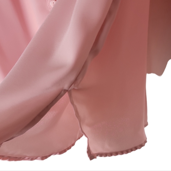 Joan Rivers long sleeve button down smocked plus size pink top size 2X - Picture 4 of 9